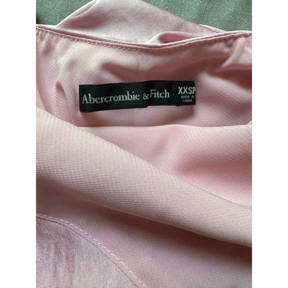 Abercrombie & Fitch Pink Satin Lace Cowl Neck Maxi Dress XXSP XXS Petite